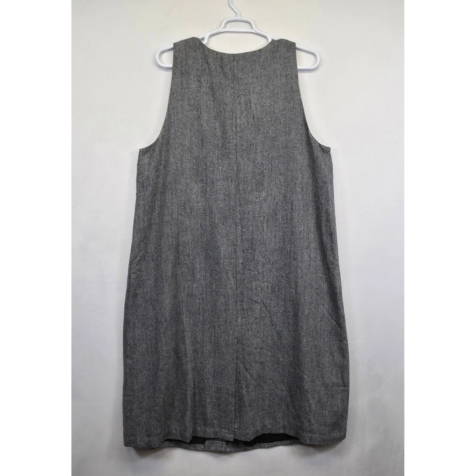CJ Banks Jumper Maxi Dress Womens 20W Gray Button Down Wool Tweed Shift Classic - Image 3 of 4