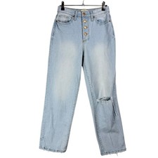Universal Thread Vintage Straight High Rise Button Fly Jeans Light Wash 0/25R
