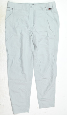 SIMMS Fishing Pants Mens XL Light Gray Nylon Adjustable-Waist Tapered Leg