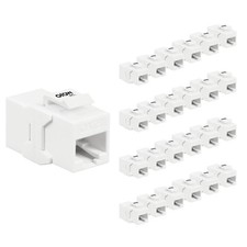 p2 Tecmojo Cat6 RJ45 Keystone Coupler, Female to Female Ethernet Coupler 25 Pack