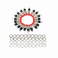 NC Mini Push Button Switch, 1A 250VAC, Red Cap, 20pcs