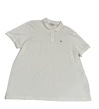 Lacoste Polo Shirt 3XL 8 Classic Fit Gold Croc Pique Cotton White