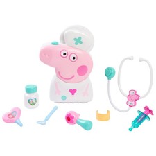 Peppa Pig Checkup Case Set with Carry Handle, 8-Piece Doctor Kit for Kids