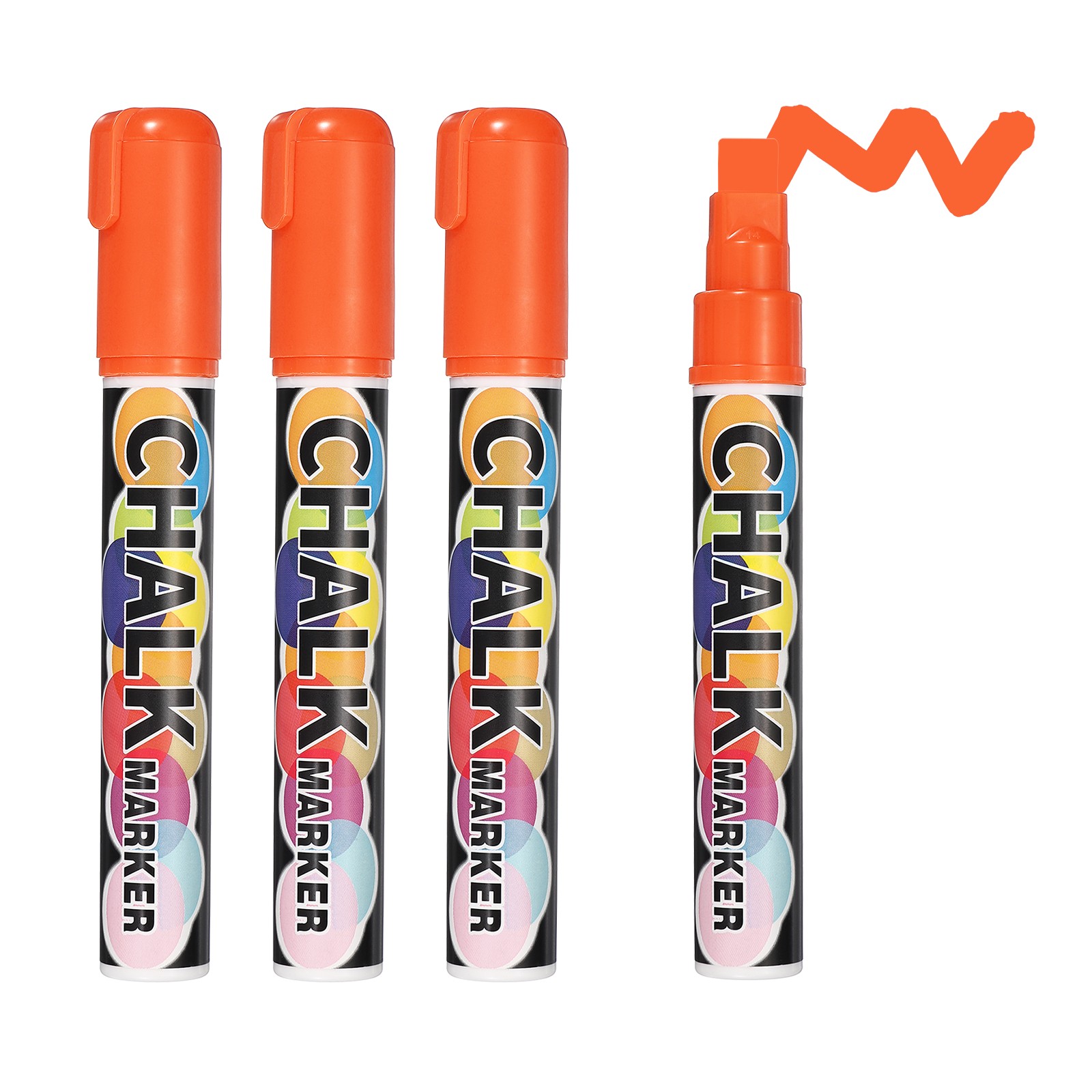 10mm, 4 Pcs Chalkboard Markers Erasable Tip, Orange