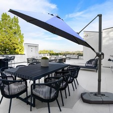 10FT Cantilever Patio Umbrella Aluminum Windproof Umbrella with 360 Rotation