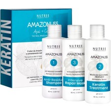 Keratin Hair Treatment Set 2.03 Fl Oz - Natural Ingredients ACAI, Smooths, So...