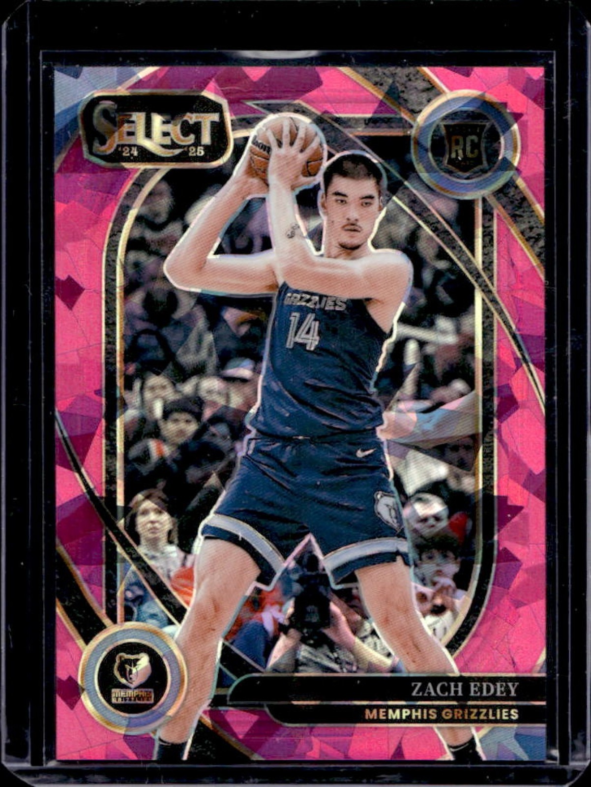 2024-25 Select Zach Edey Courtside RC Pink Cracked Ice Prizm #94/99 Grizzlies