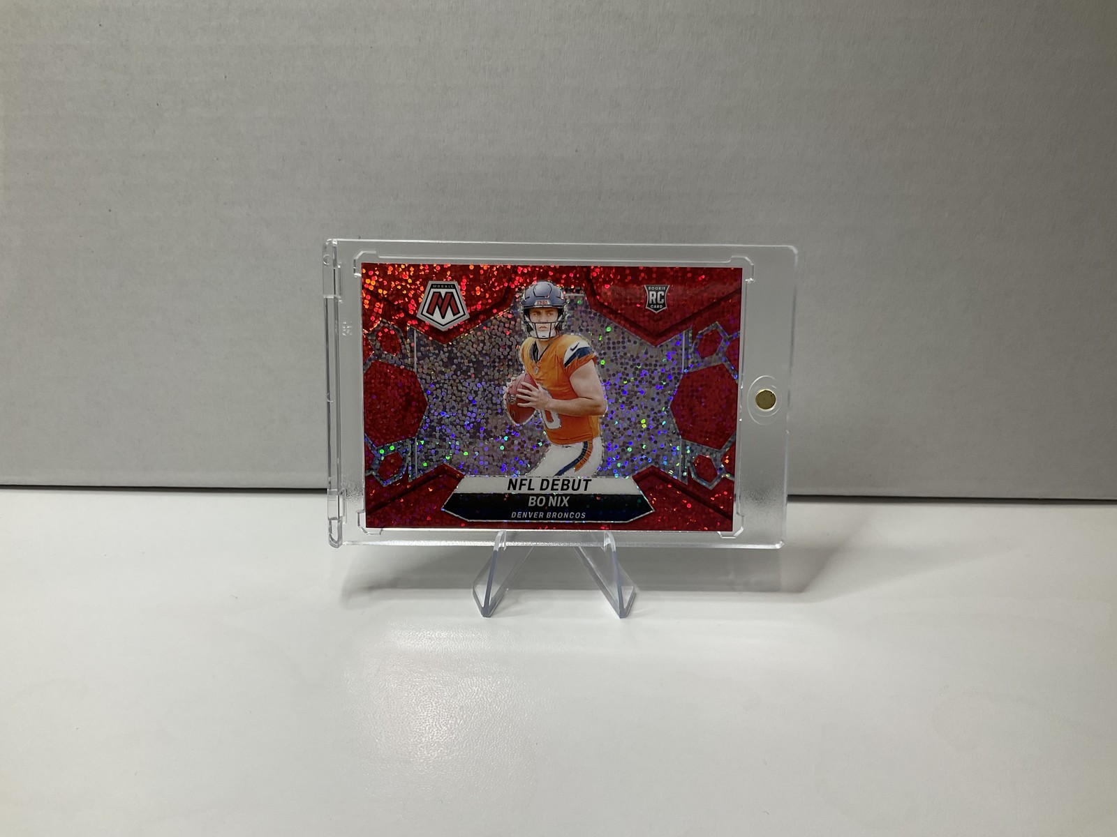 2024 Panini Mosaic #271 Bo Nix Red Sparkle RC