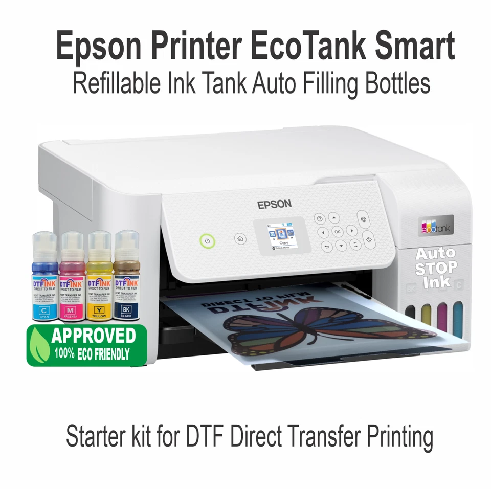 Epson Printer with DTF ink Heat Press Machine 12"x15"  T-Shirt Prints Bundle - Image 2 of 4