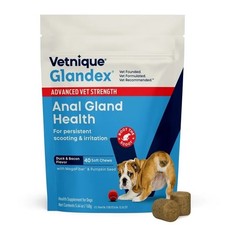 Glandex Advanced Vet Strength Anal Gland Chews For Dogs - Bacon  Duck Flavor