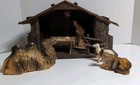 6 PC set Vintage  Nativity Music Box Set Manger Scene Figurines Stable — photo 1