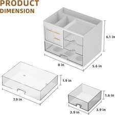 Desk Organizer with 3 Drawer, Multi-Functional Pencil Pen Holder for Desk, De...