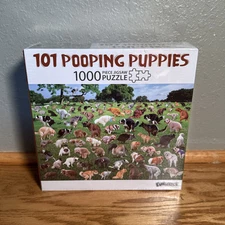 101 Pooping Puppies 1000 Piece Puzzle 27" x 19" Funwares Jigsaw Puzzle NEW