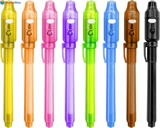 8PCS/36PCS Spy Pens Invisible Ink Pen with UV Light Magic Marker for Secret Mess