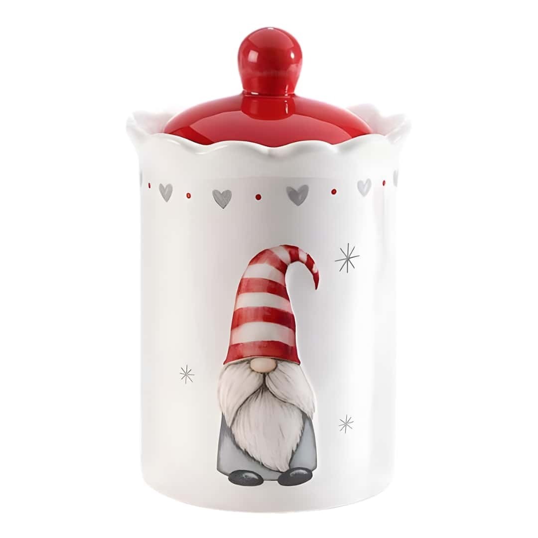 Tarro De Galletas De Cerámica Papá Noel Con Tapa Ø 9 Cm - AFI - Dulces