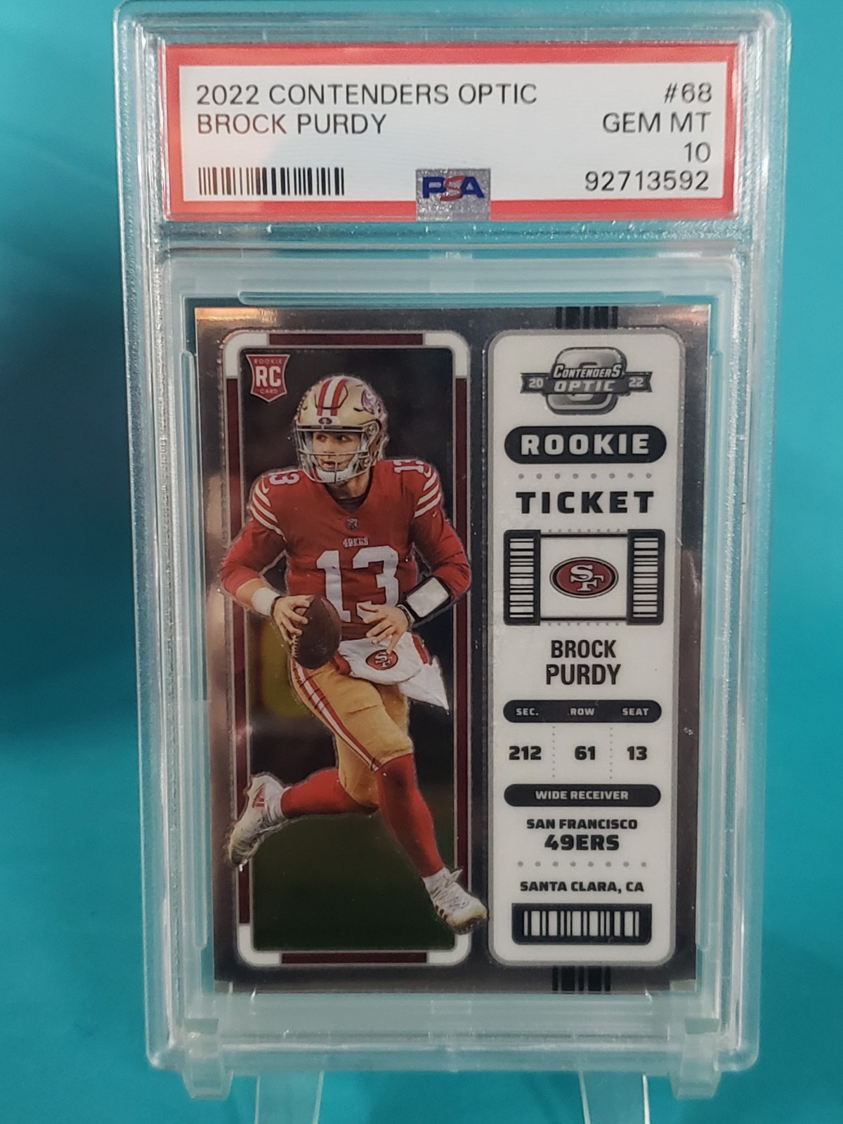 2022 Panini Contenders Optic - Rookie Ticket Brock Purdy #68 (RC) PSA 10
