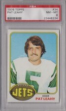 Pat Leahy 1976 Topps PSA 8 NM-MT Graded Card New York Jets Rookie #34. rookie card picture