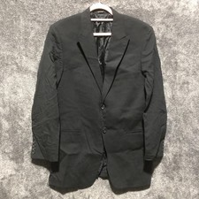 Versace Suit Jacket Mens EU 50 Black Wool Spandex Viscose Notch Lapel 2 Piece