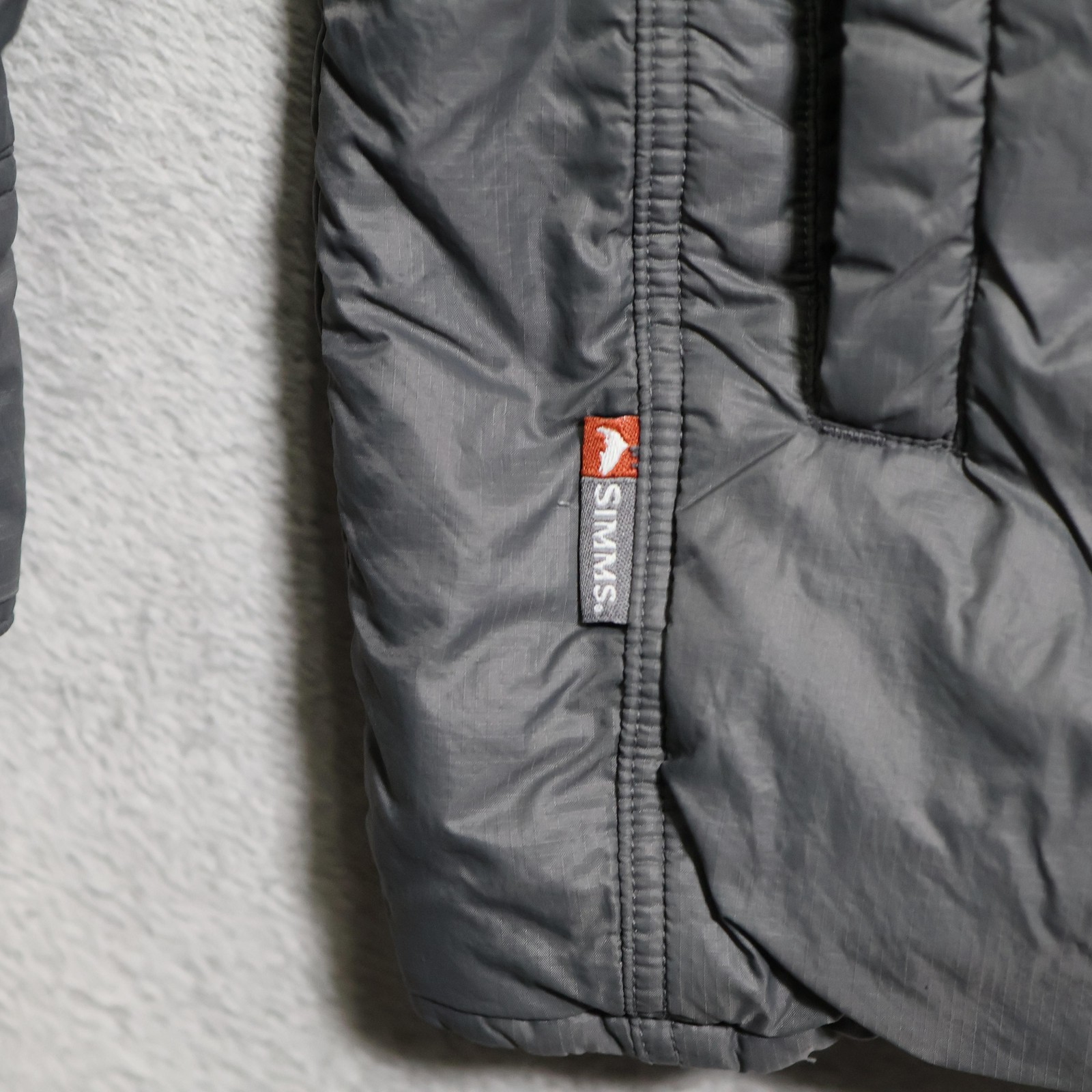 Simms Jacket Mens Large Gray Reversible Quilted S… - image 3