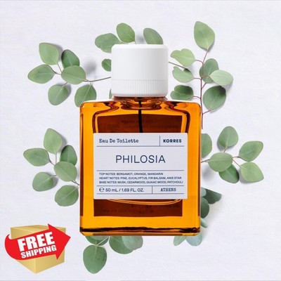 Korres Philosia EDT Bergamot Orange Mandarin Woody Aromatic 1.69 Oz Vegan