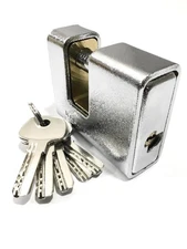75mm Armoured Steel D-Shaped Padlock, Extra High Security, Anti-Cut, Corrosio...