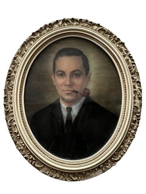 Vintage Signed Robert Bruce Williams Original Pastel Portrait Oval Frame 25 x21 