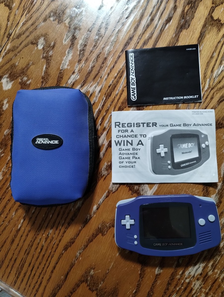 VINTAGE NINTENDO GAMEBOY ADVANCE AGB-001 INDIGO COLOR WITH BRANDED