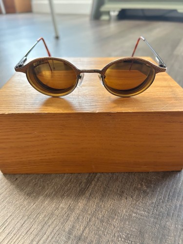 Revo 1113 034 hammered gold vintage oval sunglass eyeglass frames 44 20 142 - Picture 2 of 7