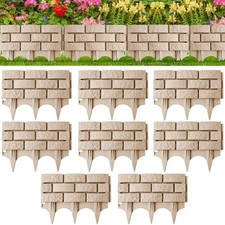 Landical 8 Pcs Gray Retaining Wall Block Faux Stone Edging for Landscaping, 17 x