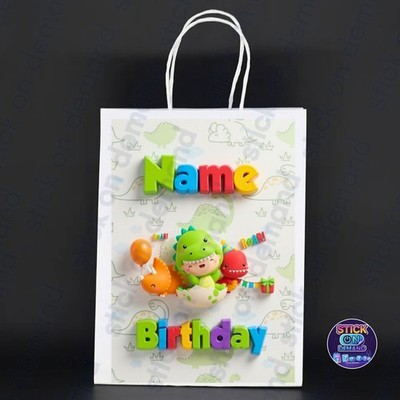 Small Personalised  DINOSAURS   Favor Bag   