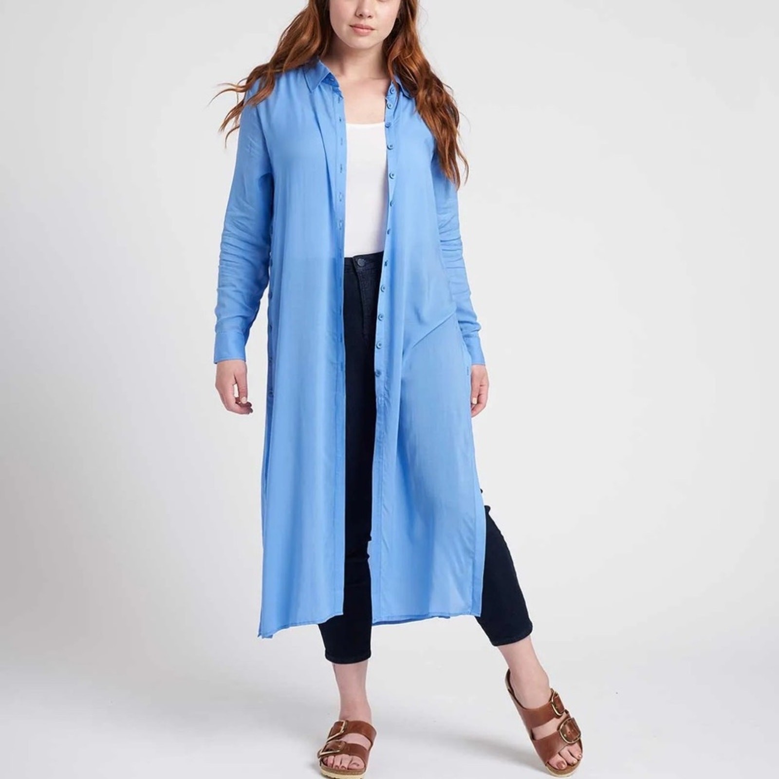 Universal Standard Blue Button Down Cardigan Swea… - image 2