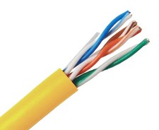 CAT5E UTP Bulk Ethernet Cable: 1000FT CM Rated 24 AWG 100 Solid Copper - Yellow
