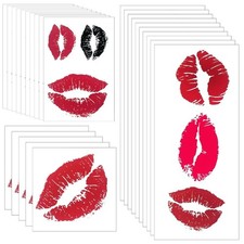 Red Lips Temporary Tattoo Stickers Self Adhesive Fake Lip Tattoos Waterproof
