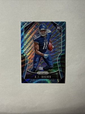 2019 Panini Prizm - AJ Brown Prizm Blue Wave RC /199 - #344 New England Patriots