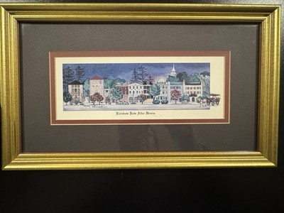 Rainbow Row After Hours  Professionally Framed