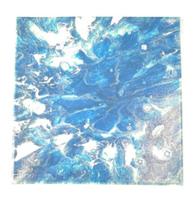 HANDMADE ACRYLIC POUR PAINTING ON 10X10 CANVAS, VARNISHED