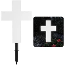 1/3/5PCS Solar Power LED Cross Light Eternal Memorial Lamp Garden Cemetery US