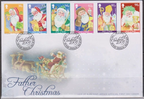 GB Isle of Man 2009 Father Christmas/Santa SG 1549/54 FDC NOEL WEIHNACHTEN XMAS