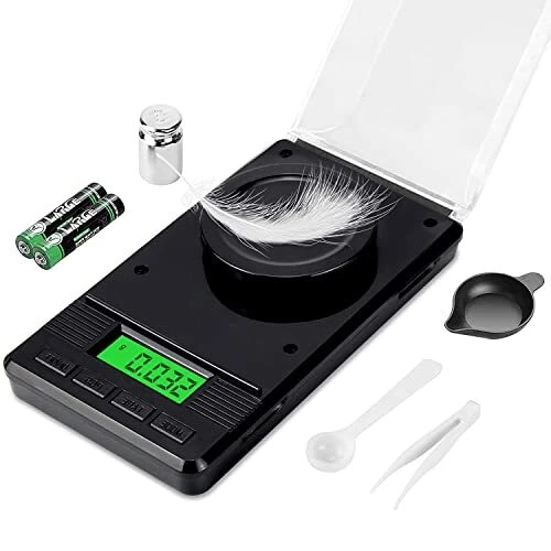 Escala de miligramos digital Joyería portátil que pesa la escala de polvo LCD