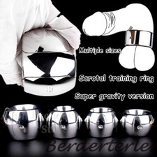 Stainless Steel Chastity Pendent Ring Scrotum Pendant Testicle Ball Stretch Ring