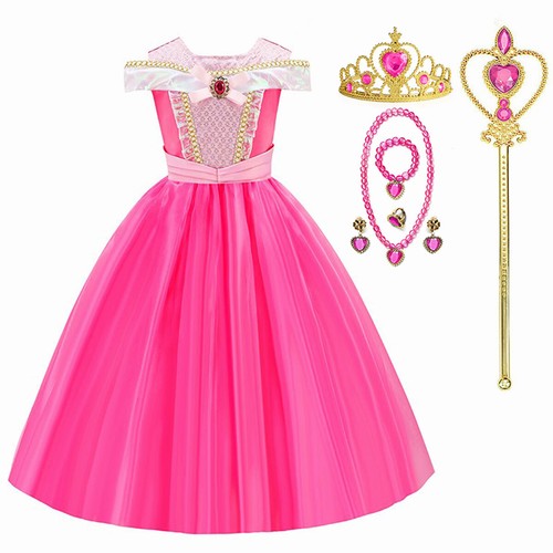 Sleeping Beauty Aurora Cosplay Princess Dress Girls Costume Party Clothing - Picture 18 of 26