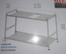 Seville Classics Under-The-Sink Adjustable Platinum Metal 2-Tier Organizer 