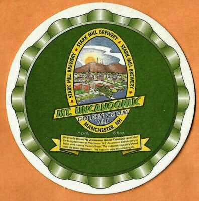 Stark Mill Brewery Mt Uncanoonuc Beer Coaster Manchester NH