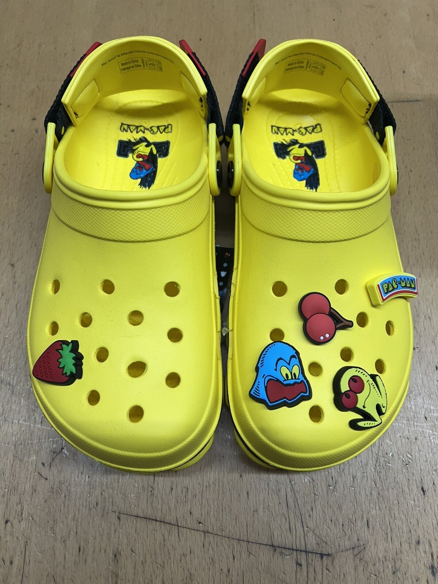 Crocs All Terrain Clog Sandals Pacman Yellow Shoes jibbitz* Mens