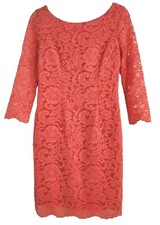 VINCE CAMUTO Dress Coral Lace Overlay Cocktail Mini Womens Size 2
