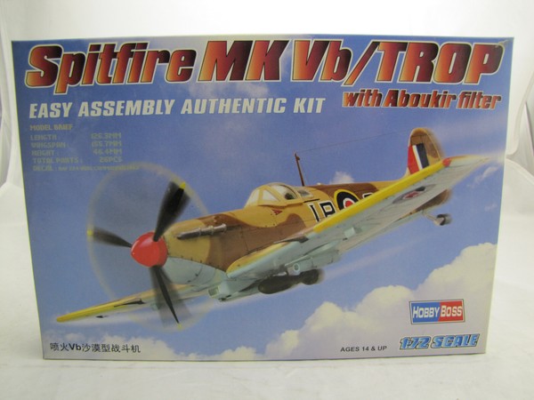 Hobbyboss 80214 Spitfire Mkvb/Trop Easy Assembly Authentic Kit - 1:72-image