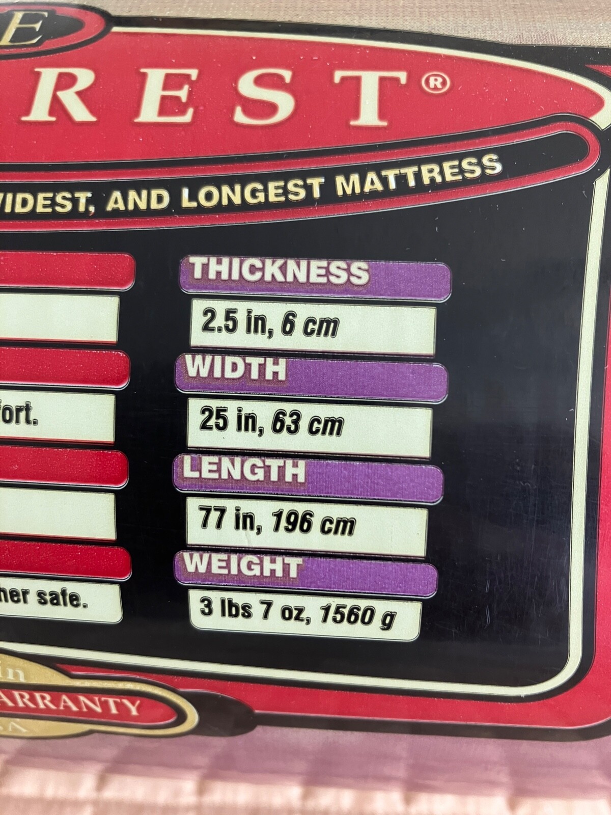 THERMAREST Luxury Series Camp Rest LE Sleeping Pad Mat Camping THERMA