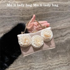Luxury Satin Appliques Floral Clutch Purse Fashion Evening Bag Women Handbag