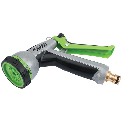Draper Lightweight Aluminium 8 Pattern Garden Water Hose Spray Gun