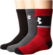 Under Armour Boy's UA Next Statement 2.0 Crew 3 pair Youth shoe size 10.5-13.5